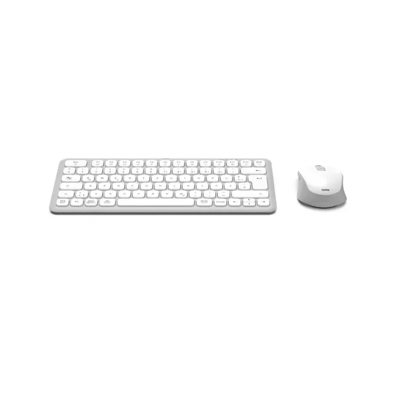 Hama WKM-500 Teclado y ratón con Home USB + RF Wireless + Bluetooth QWERTZ Alemán Gris, Blanco