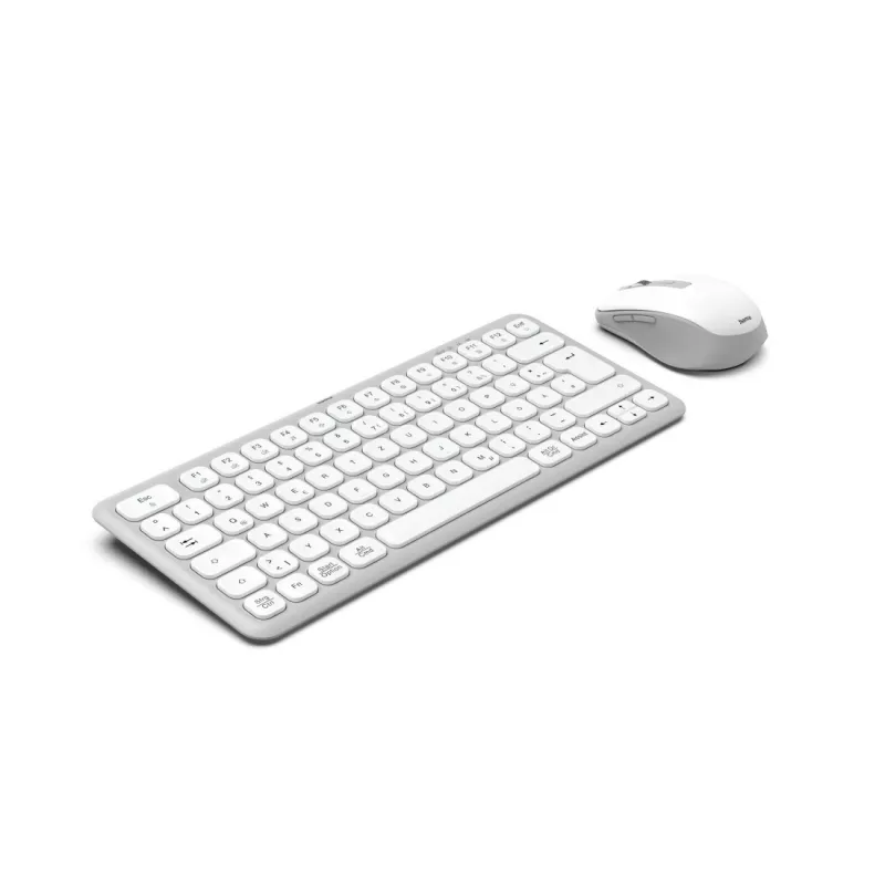 Hama WKM-500 Teclado y ratón con Home USB + RF Wireless + Bluetooth QWERTZ Alemán Gris, Blanco
