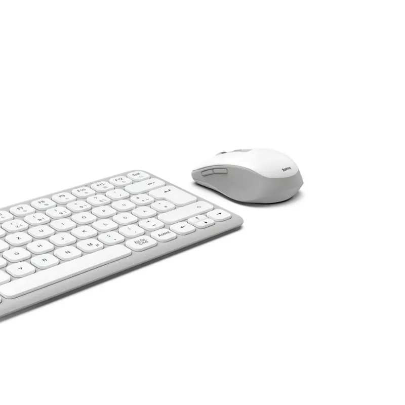 Hama WKM-500 Teclado y ratón con Home USB + RF Wireless + Bluetooth QWERTZ Alemán Gris, Blanco