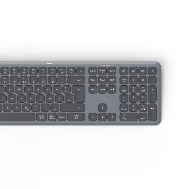 Hama WK-550 Teclado Home/Office RF Wireless + Bluetooth QWERTZ Alemán Negro, Gris oscuro