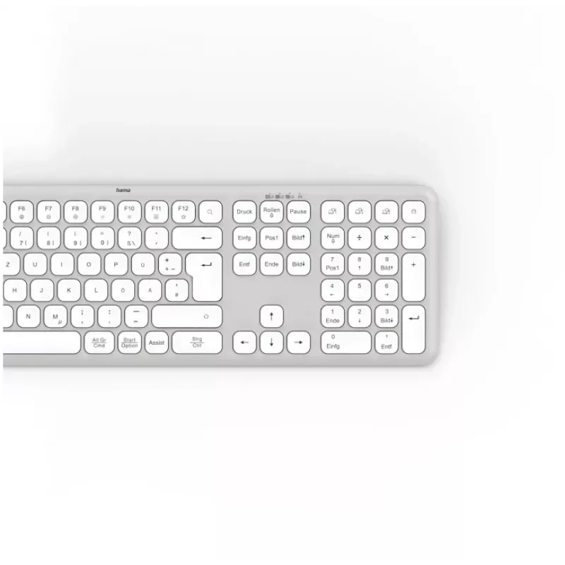 Hama WK-550 Teclado Home/Office RF Wireless + Bluetooth QWERTZ Alemán Gris, Blanco