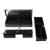 Cajón portamonedas electrónico Olympia HS-170S con carcasa de plástico/acero, negro y acabado acero inoxidable