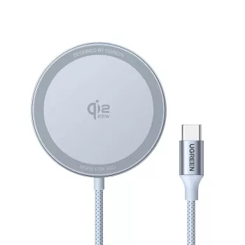UGREEN MagFlow W753 Qi2 estación de carga inalámbrica magnética, 25 W, plata