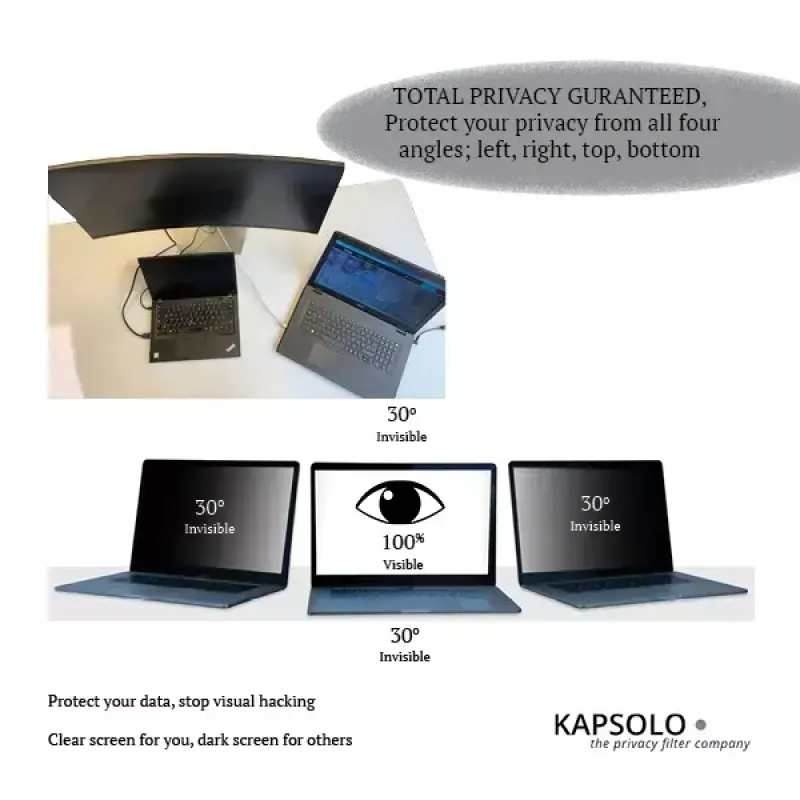 KAPSOLO KAP12733 filtro de privacidad de 4 vías, autoadhesivo, para iPhone 13 / iPhone 13 Pro