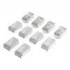 Hama 00300028 conectores de red RJ45 Cat6a STP, plata/transparente, pack de 10