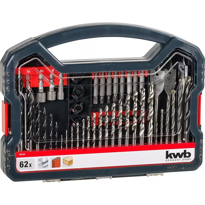 Set de brocas KWB 109106 62 pzs. para taladrar