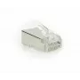 ACT CAT6A pass-through Conector modular RJ45 blindado Contactos dorados Plata Transparente