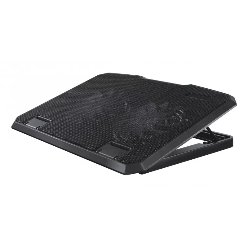 Hama 00126806 Black Metal base refrigeradora para portátil, inclinable, silenciosa, 2 ventiladores, hasta 40 cm (15,6 pulgadas), negra