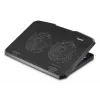 Hama 00126806 Black Metal base refrigeradora para portátil, inclinable, silenciosa, 2 ventiladores, hasta 40 cm (15,6 pulgadas), negra