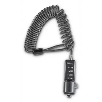 Candado de cable portátil Hama antracita 2 m