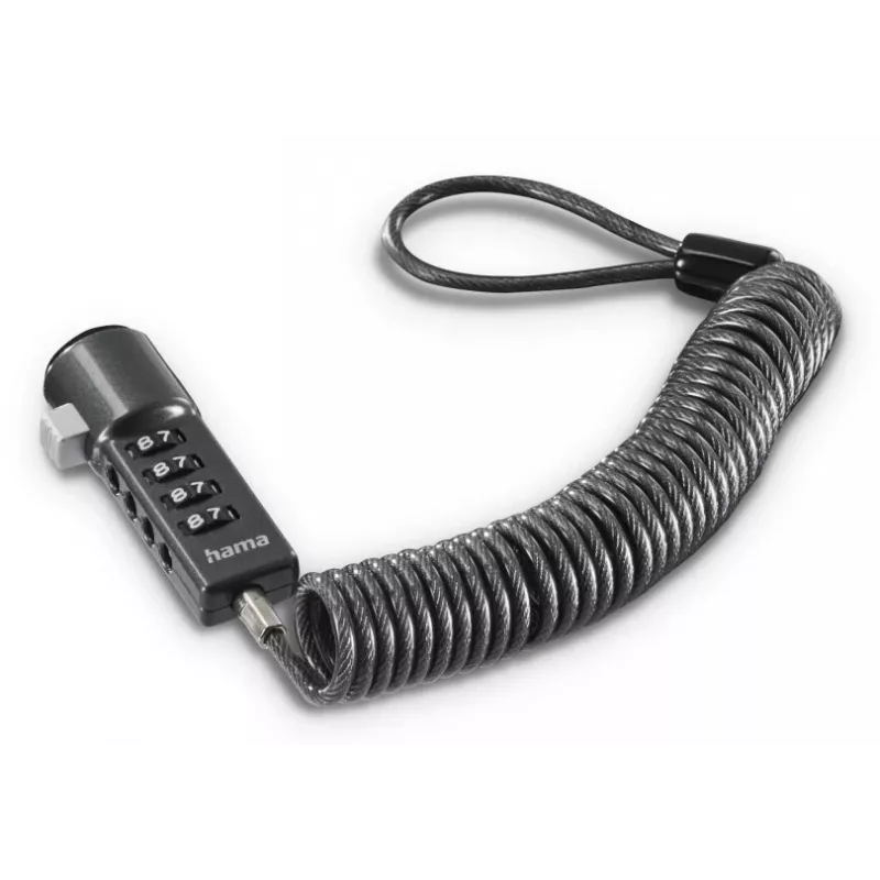 Candado de cable portátil Hama antracita 2 m