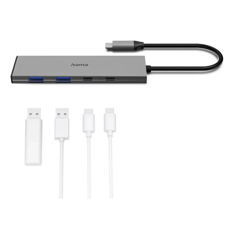 Hama 00200147 hub de interfaces USB Type-C 10000 Mbit/s gris