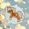 Insignia LAUT MAGMOJI BADGE – Unicorn Cookie Christmas Edition, PVC y silicona, marrón/azul claro, 1 ud.