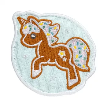Insignia LAUT MAGMOJI BADGE – Unicorn Cookie Christmas Edition, PVC y silicona, marrón/azul claro, 1 ud.