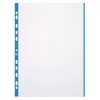 ELBA 971619-04 funda para documentos, DIN A4, PP, 0,09 mm, borde de color, abierta por arriba, perforación europea, transparente/azul