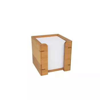 Caja de notas de bambú WEDO 61 707 con 900 hojas, 90 x 90 mm