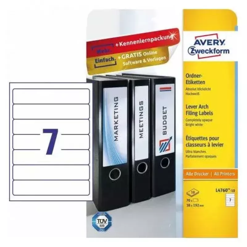 Etiquetas autoadhesivas Avery L4760-10 rectángulo redondeado