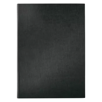Carpeta Sigel SM110 piel lino plástico negro A4