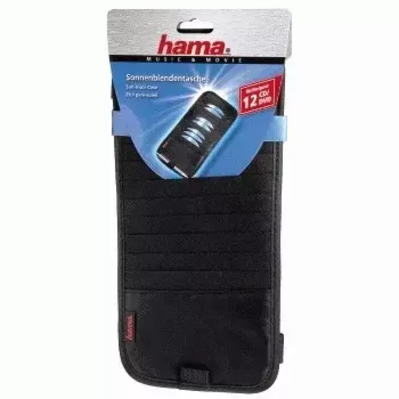 Hama funda parasol para coche, 12 CD 12 discos negra