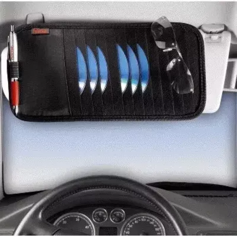 Hama funda parasol para coche, 12 CD 12 discos negra
