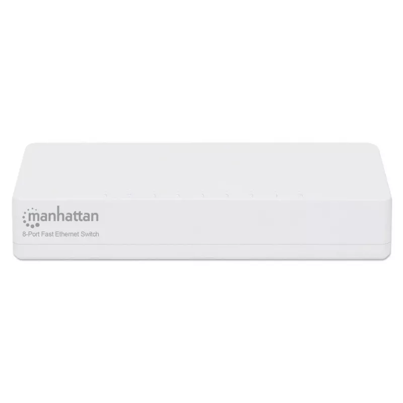 Manhattan switch Fast Ethernet de 8 puertos, plástico, tres años de garantía, caja