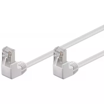 Cable de parcheo Goobay CAT 5e 2x 90° en ángulo F/UTP blanco 5 m