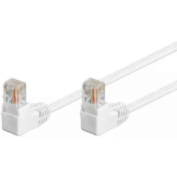Cable de parcheo Goobay CAT 5e 2x 90° en ángulo U/UTP blanco 10 m