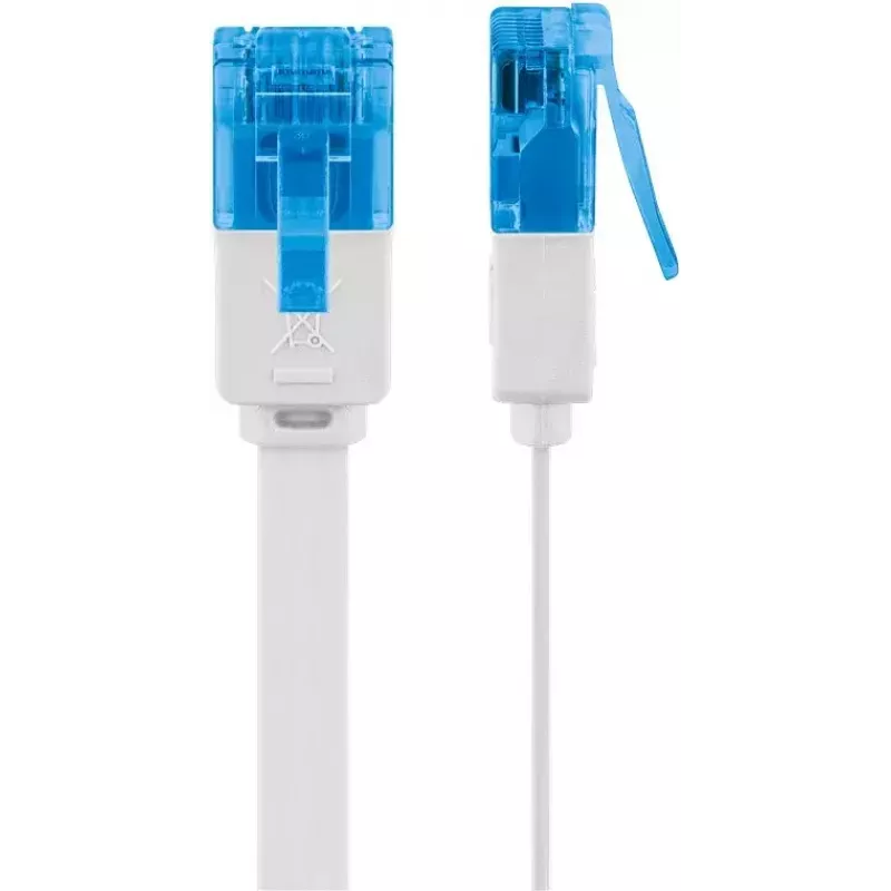 Cable de parcheo plano Goobay CAT 6A U/UTP blanco 10 m