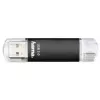 Hama Laeta Twin Memoria flash USB, USB 3.0, 128 GB, 40 MB/s, negra