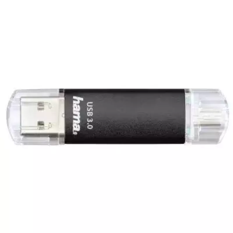 Hama Laeta Twin Memoria flash USB, USB 3.0, 128 GB, 40 MB/s, negra