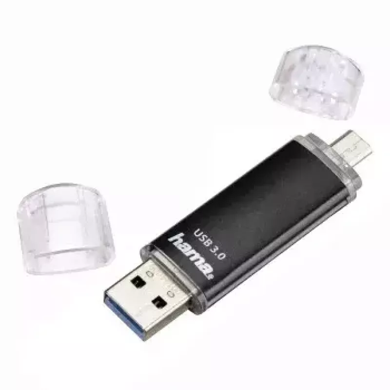Hama Laeta Twin Memoria flash USB, USB 3.0, 128 GB, 40 MB/s, negra