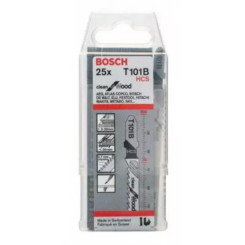Bosch 2 608 633 622 hoja de sierra de calar/sierra sable/sierra múltiple hoja de sierra de calar acero al carbono (HCS) 25 uds.