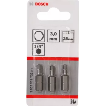 Punta de destornillador Bosch 2607001722 extra dura Hex 3 mm 25 mm 3 uds.