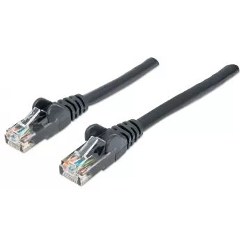 Cable de red Intellinet, Cat6, 20 m, Negro, CCA, U/UTP, PVC, RJ45, contactos dorados, snagless, con alivio de tensión, garantía de por vida