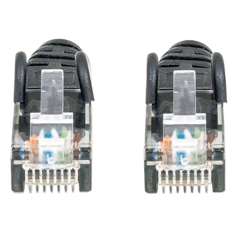 Cable de red Intellinet, Cat6, 20 m, Negro, CCA, U/UTP, PVC, RJ45, contactos dorados, snagless, con alivio de tensión, garantía de por vida
