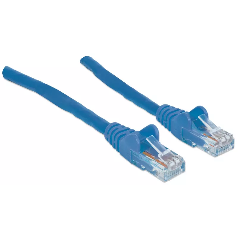 Intellinet 730464 cable de conexión Cat6 U/UTP, RJ45 (M) a RJ45 (M), 20 m, sin enganche, azul