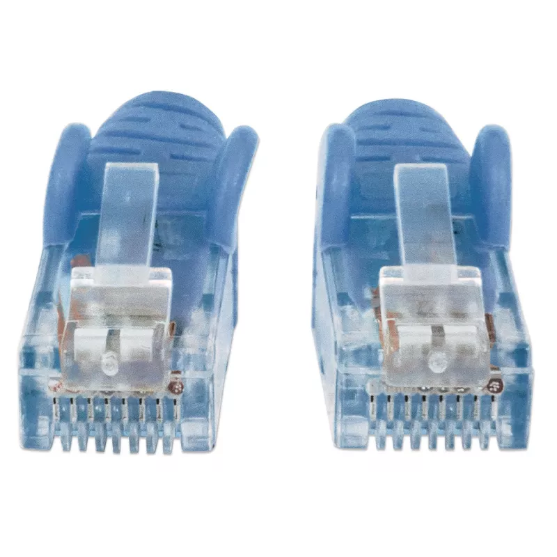 Intellinet 730464 cable de conexión Cat6 U/UTP, RJ45 (M) a RJ45 (M), 20 m, sin enganche, azul
