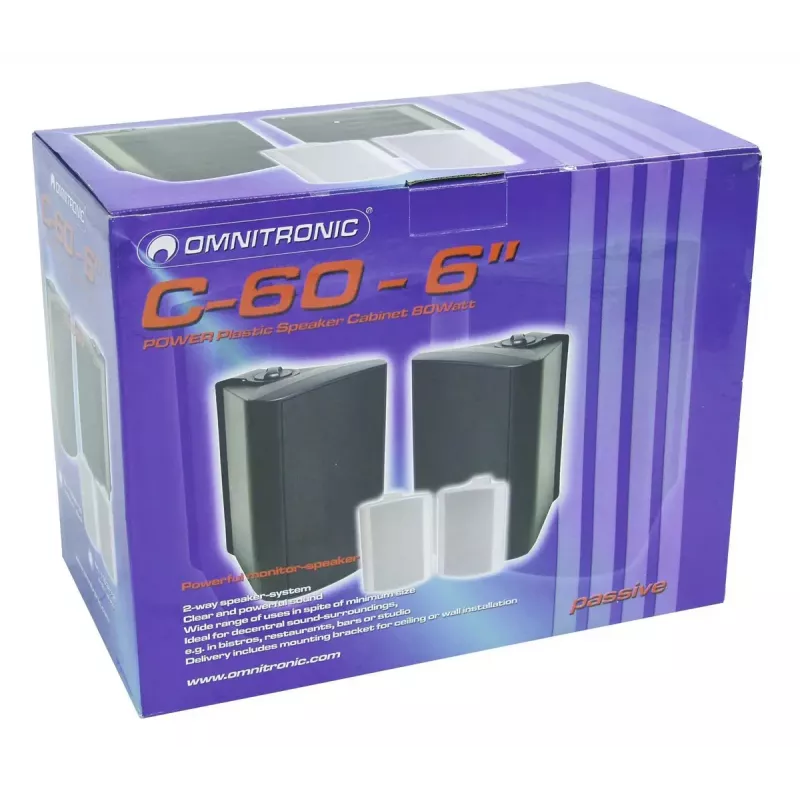 Altavoz de 2 vías Omnitronic 11036718 negro cableado 50 W