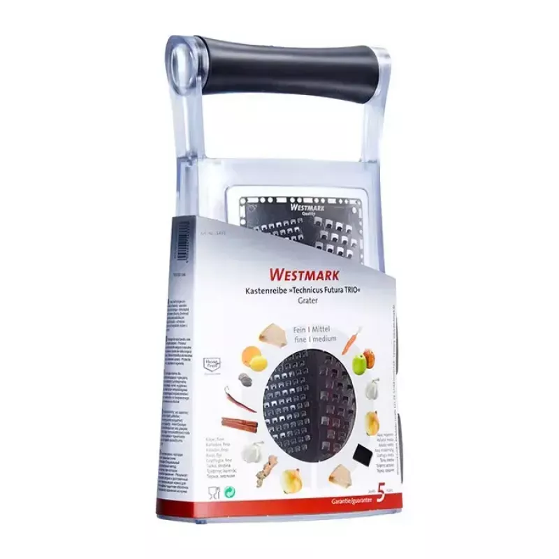 Rallador de caja Westmark Trio negro transparente plástico acero inoxidable