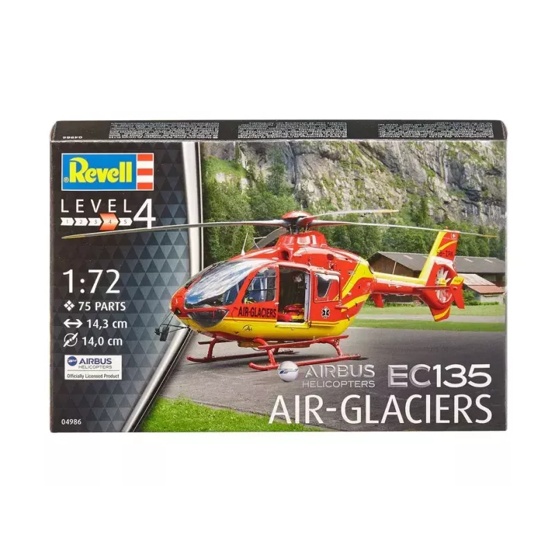 Revell 04986 Airbus Helicopters EC135 Air-Glaciers kit de montaje de aeronave de ala giratoria, 1:72, plástico