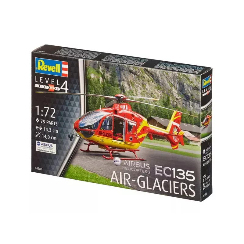 Revell 04986 Airbus Helicopters EC135 Air-Glaciers kit de montaje de aeronave de ala giratoria, 1:72, plástico
