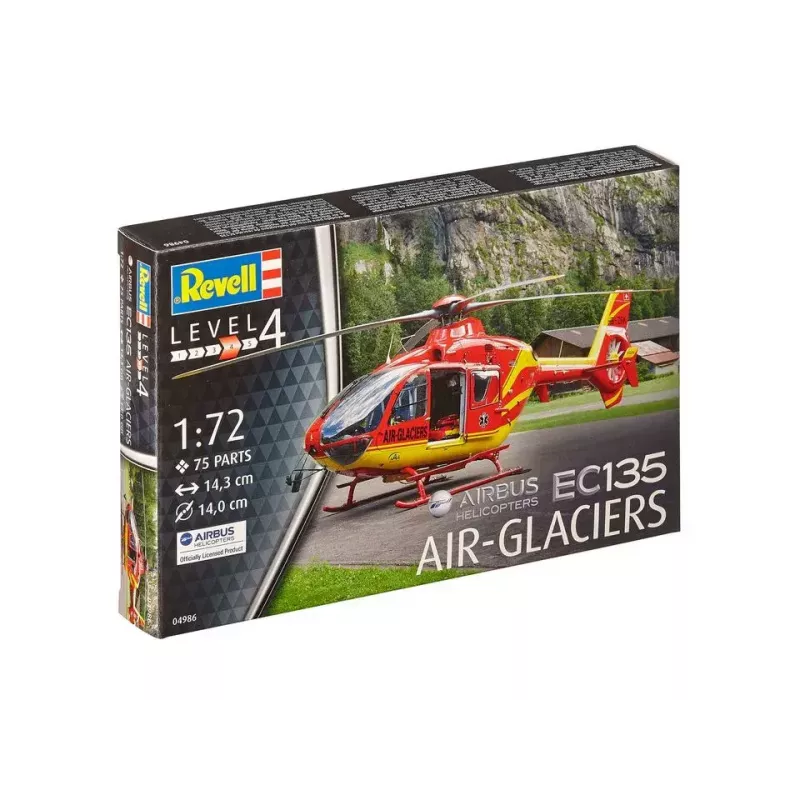 Revell 04986 Airbus Helicopters EC135 Air-Glaciers kit de montaje de aeronave de ala giratoria, 1:72, plástico