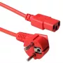 Cable de alimentación ACT conector CEE 7/7 (acodado) - C13 rojo 1,8 m
