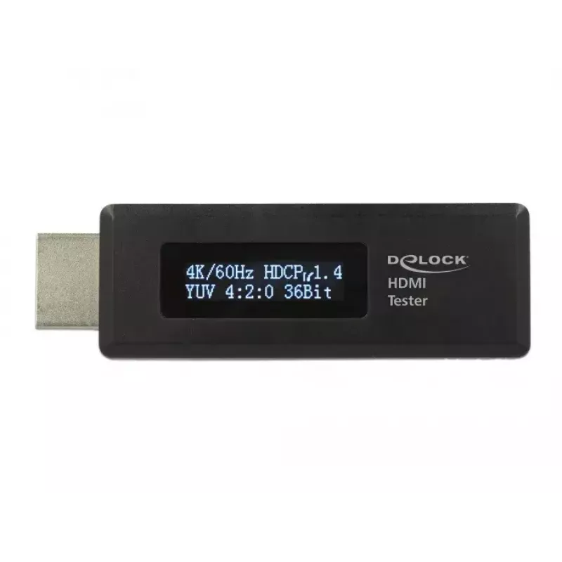 Delock 63327 comprobador HDMI para información EDID con pantalla OLED de 2 líneas