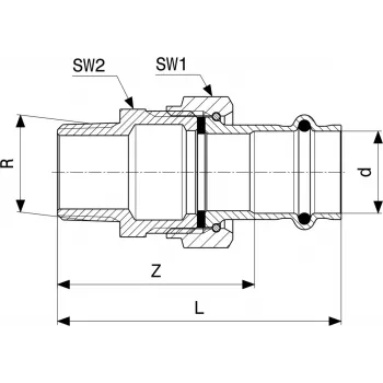 VIEGA Viega 2265 junta redonda para tubo de suelo/techo, diámetro 15 cm, unidad