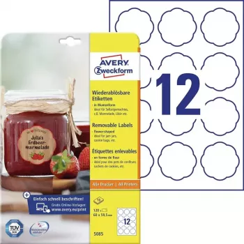 Etiqueta autoadhesiva para impresora Avery 5085
