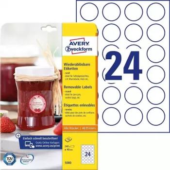 Etiquetas autoadhesivas redondas Avery 5080