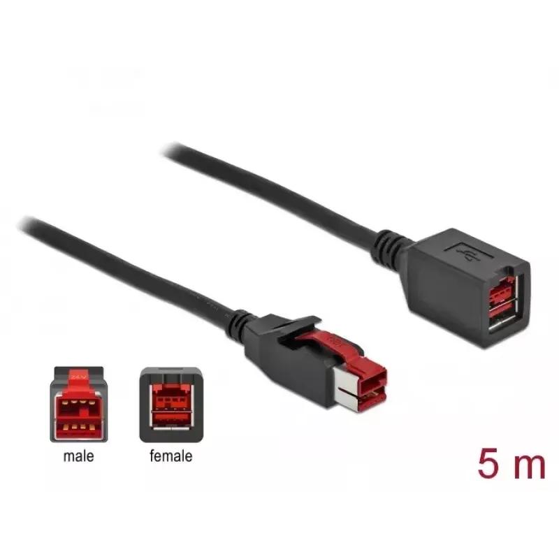 Cable alargador USB con alimentación DeLOCK 85989 24 V 5 m