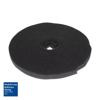 Cinta de velcro ACT extra fuerte 20 mm, 25 m