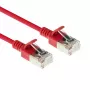 ACT rojo cable de conexión Slimline U/FTP CAT6A LSZH para centro de datos de 0,5 metros snagless con conectores RJ45